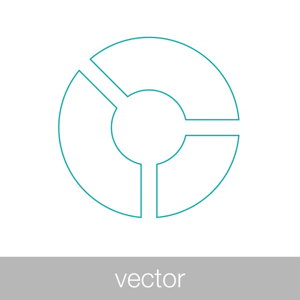 Icono web de diagrama circular - icono web de gráfico circular - Datos comerciales a — Vector de stock