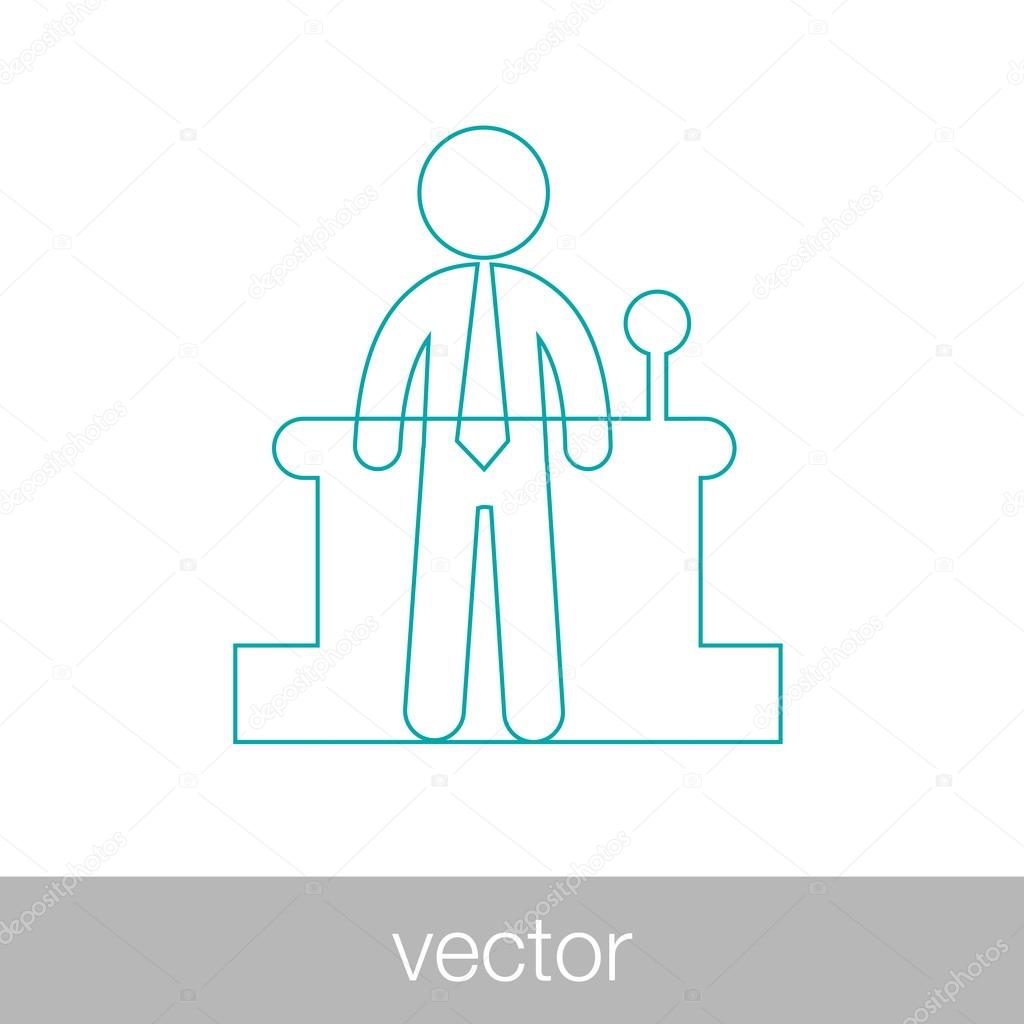 Public Speaker - Button - Public speaker concept icon. Stock ill