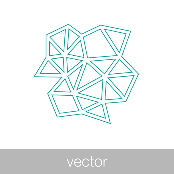 Wireframe mesh elemento poligonal — Vetor de Stock