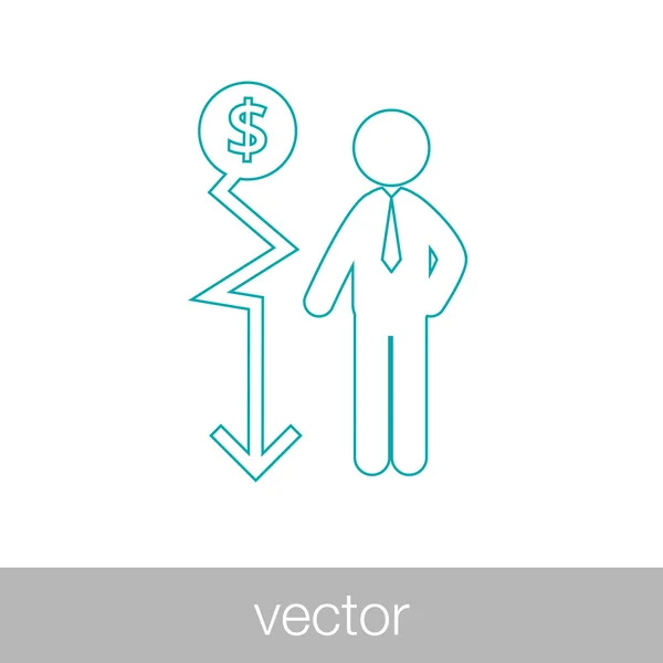 Hombre de negocios haciendo icono de dinero - Concepto icono de diseño de estilo plano — Vector de stock