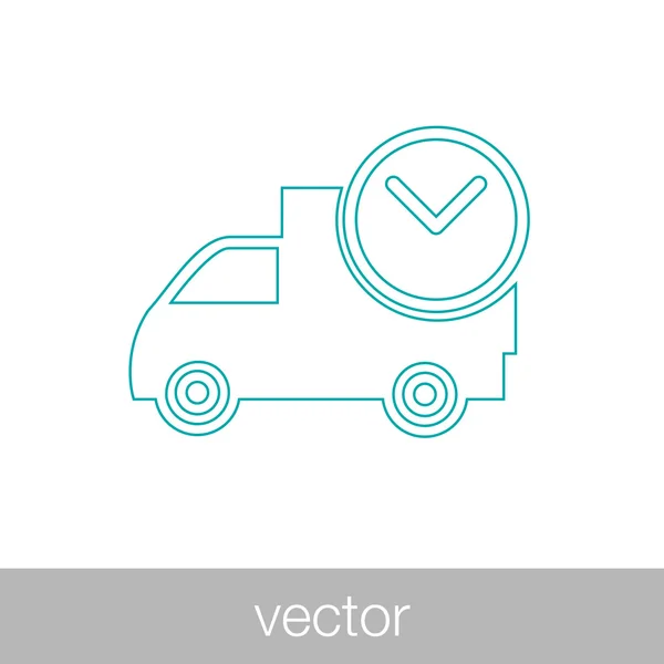 Icono logístico y de entrega - concepto de diseño de estilo plano illustrat — Vector de stock