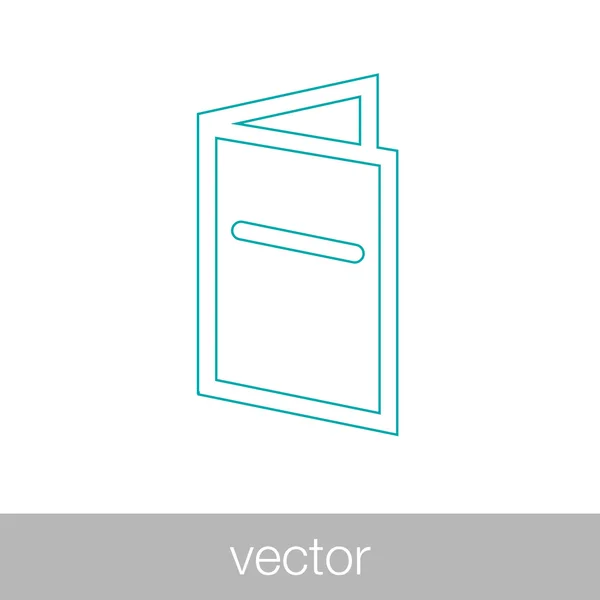 Icono del folleto. Icono del menú. Icono de carpeta. Icono de estilo de diseño plano . — Vector de stock