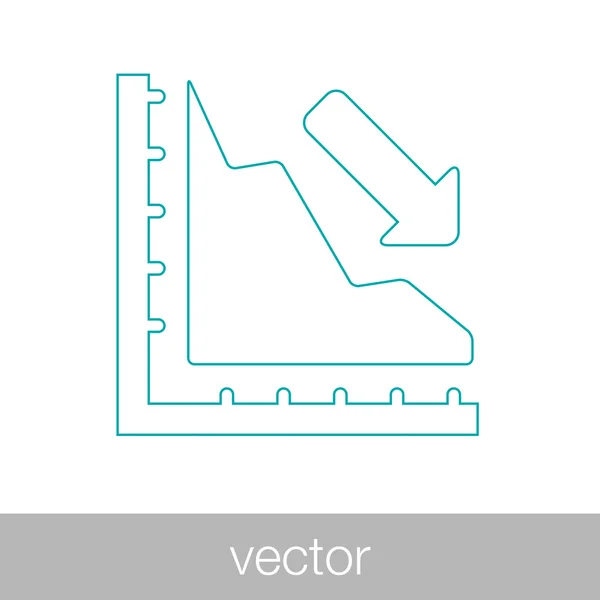 Ícone gráfico em declínio - ícone gráfico em declínio - perdas de negócios ic — Vetor de Stock