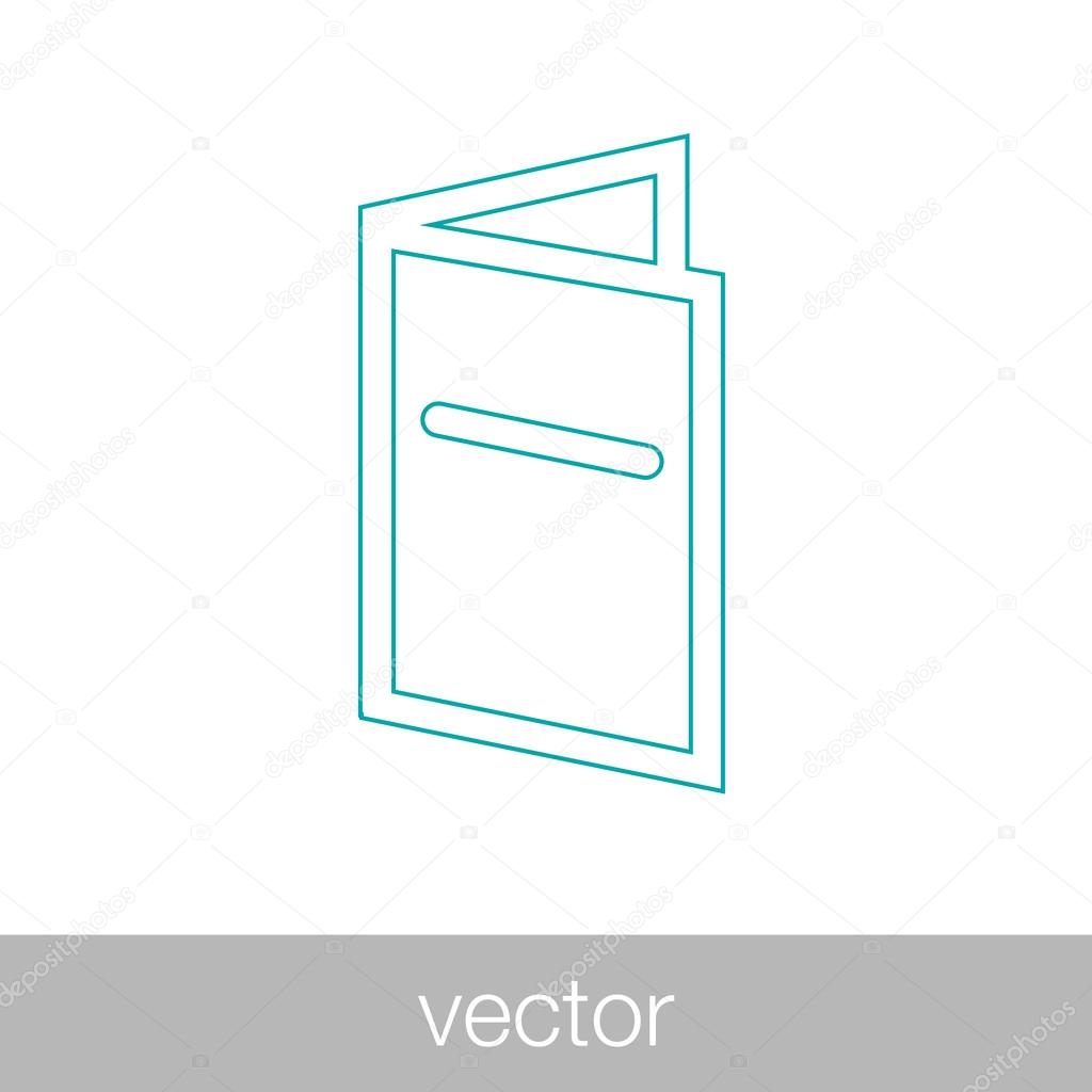 Brochure icon. Menu icon. Folder icon. Flat design style icon.