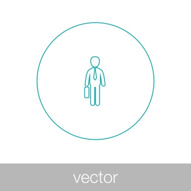 businessman holding briefcase icon - Concept flat style design i
