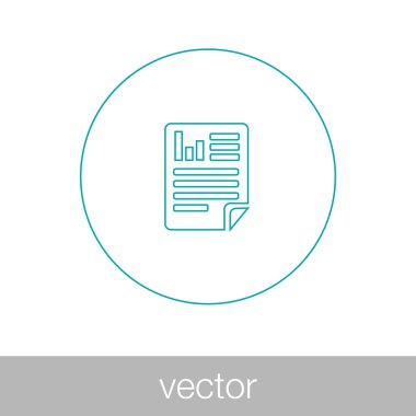 Veri çözümleme rapor simgesi - pasta grafik ve metin satır belge