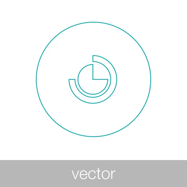 Icono web diagrama circular - icono web gráfico circular — Vector de stock