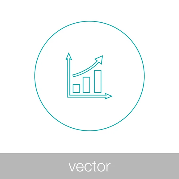 Icono gráfico creciente. Infografía. Icono gráfico. Gráfico de cultivo simbo — Vector de stock