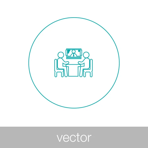 Online interview - video conference - online meeting — Stockvector