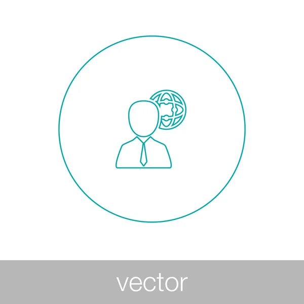 Icono de concepto de estrategia de exposición global empresarial — Vector de stock