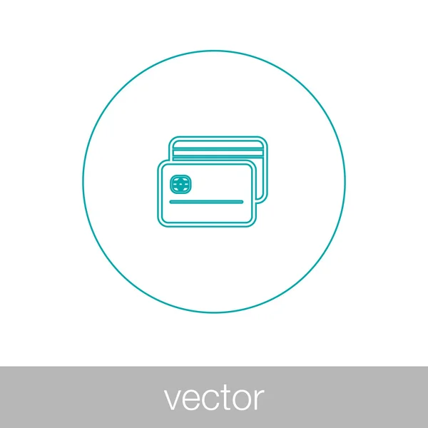 Ícone de cartão de crédito - Ícone de dinheiro de plástico - símbolo financeiro — Vetor de Stock