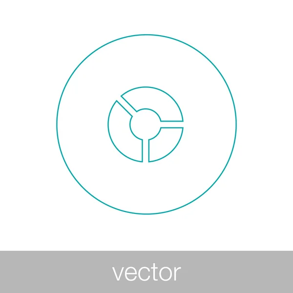 Ícone da web diagrama circular - gráfico de pizza ícone da web - Dados de negócios a — Vetor de Stock