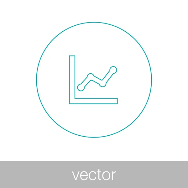 Megjelölt vonal diagram - Chart ikon - Info grafikus ábra ikon - — Stock Vector