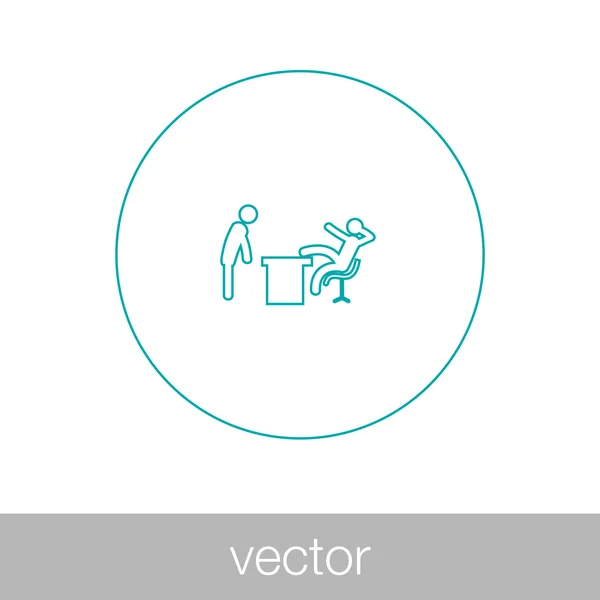 Jefe empleado icono de discusión — Vector de stock