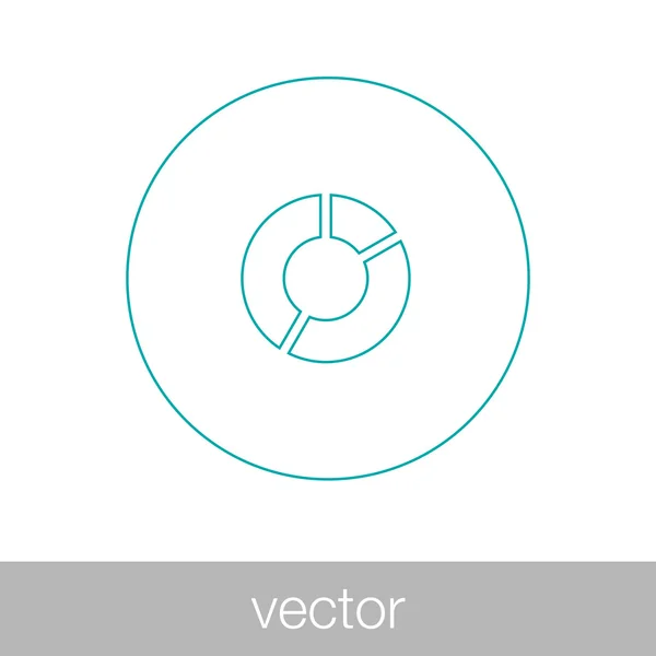 Icono web de diagrama circular - icono web de gráfico circular - Datos comerciales a — Archivo Imágenes Vectoriales
