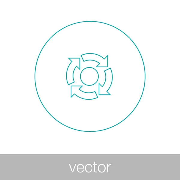 Icône cercle flèche ligne mince pour web et mobile, minimalis modernes — Image vectorielle