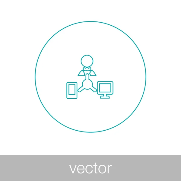 Symbol des Systemadministrators - Symbol des Computertechnikers — Stockvektor