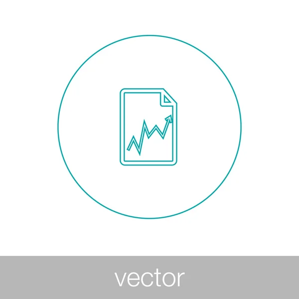 Data analysis report icon - Document with pie chart and text row — Stock Vector