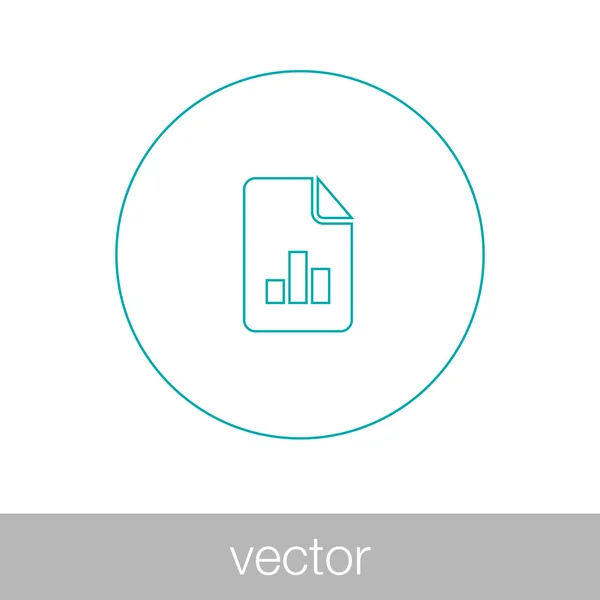 Ícone de relatório de análise de dados - Documento com gráfico de pizza e linha de texto — Vetor de Stock