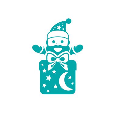 Noel Baba simgesi. Kavram düz stil tasarım çizim simgesi.