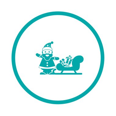 Noel Baba simgesi. Kavram düz stil tasarım çizim simgesi.