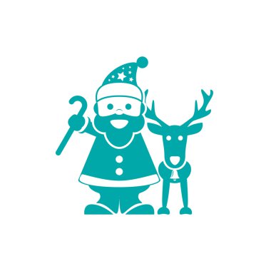 Noel Baba simgesi. Kavram düz stil tasarım çizim simgesi.