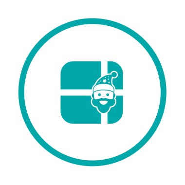 Noel Baba simgesi. Kavram düz stil tasarım çizim simgesi.