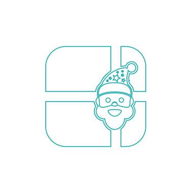 Noel Baba simgesi. Kavram düz stil tasarım çizim simgesi.