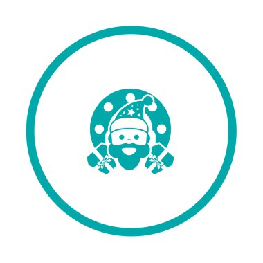 Noel Baba simgesi. Kavram düz stil tasarım çizim simgesi.