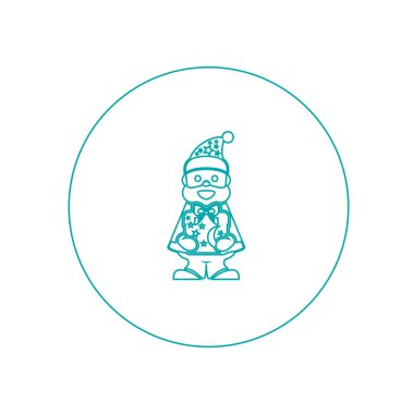 Noel Baba simgesi. Kavram düz stil tasarım çizim simgesi.