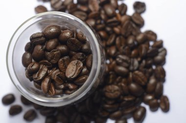 Yakın çekim kahve çekirdekleri arka plan