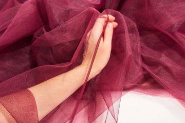 Lavanta tülü, allık tül, kumaş dokusu, Tulle dokusu, Tulle kapat.