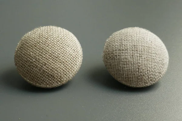 multicolored handmade linen buttons ,close up