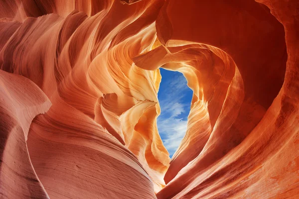 Color shades of the rock inside the antelope canyon — Stock Photo, Image