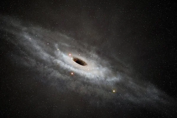 Сверхмассивная Бальковая Дыра Центре Галактики Звезды Туманности Глубоком Космосе — стоковое фото