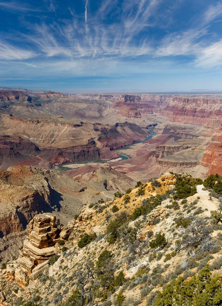 Grand Canyon National Park Nos Eua Sob Céu Azul Tiro — Fotografia de Stock