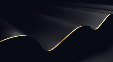 Klas, altın kenarlı siyah bir kumaş. Modaya uygun soyut arkaplan.