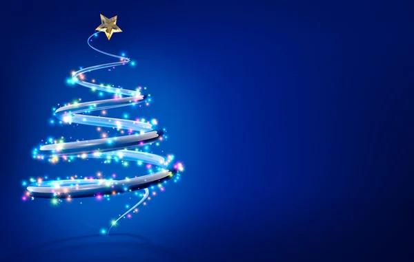 Astratto albero di Natale isolato su sfondo blu — Foto Stock