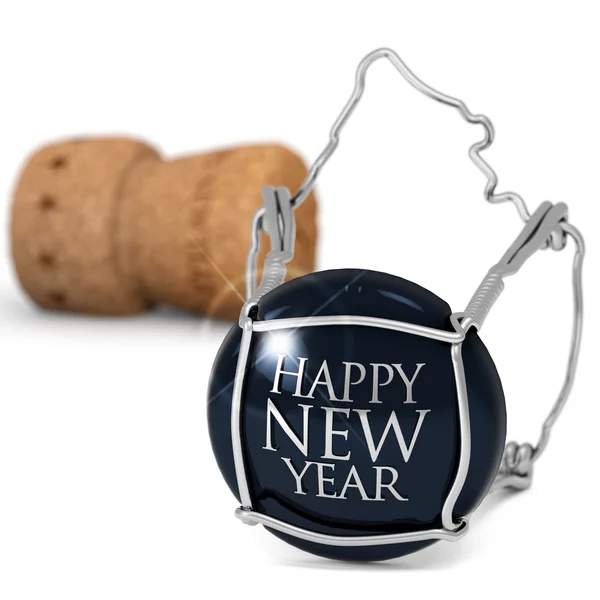 Close up of champagne cork on white background — Stock Photo, Image