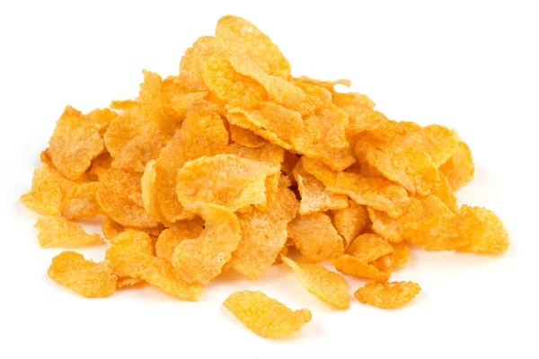 Haufen von Cornflakes isoliert auf weißem Hintergrund — Stockfoto