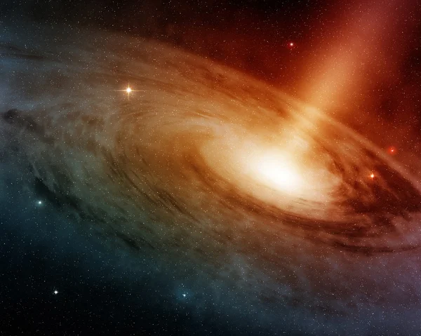 Spiral galaxy system glowing into deep space — Stock Photo, Image