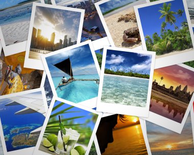 yığın seyahat fotoğraf ve tatil anıları