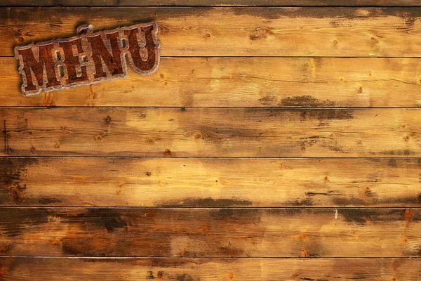 Meniul plăcii fixat pe un perete din lemn — Fotografie, imagine de stoc