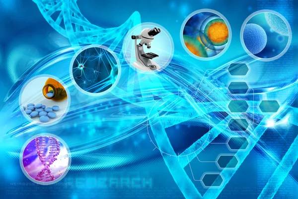 医学和中抽象的科学背景的单元格 — 图库照片