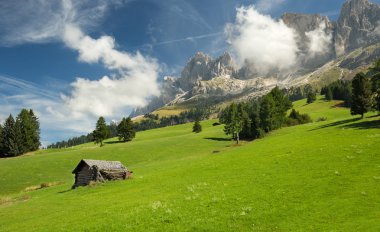 Alpin çayır ve dolomites içinde belgili tanımlık geçmiş siper al