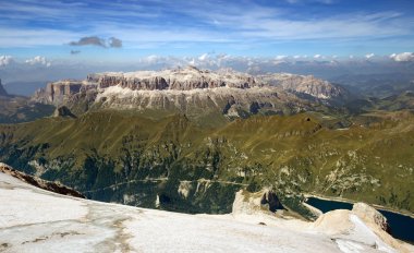 south tyrol dağda marmolada panoramik görünümü
