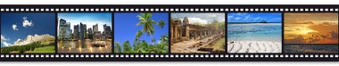 bir film şeridi olarak altı gezi fotoğrafları