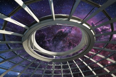 yıldız alanı altında yuvarlak kubbe tavan
