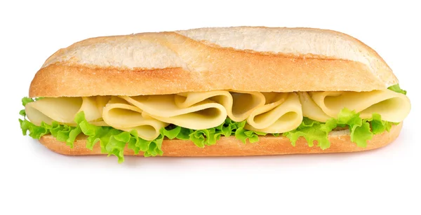 Sýr a salát sub izolovaných na bílém pozadí — Stock fotografie