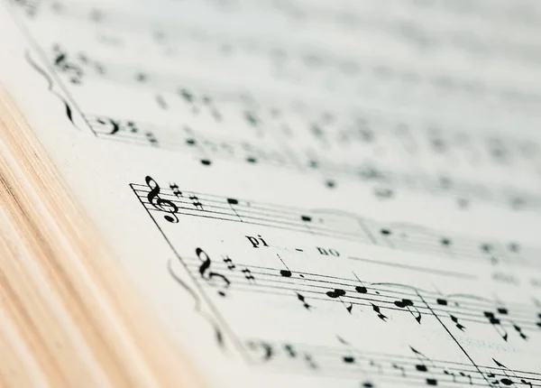 Close up of an old musical score — Stock Photo, Image